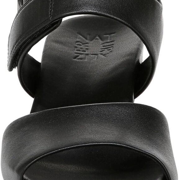 Women's Leather Wedge Sandals with Adjustable Strap 12 Wide Comfort Platform - Picture 2 of 9